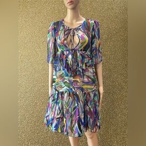 Guy Baxter peek a boo hippie boho confetti printed dress-2